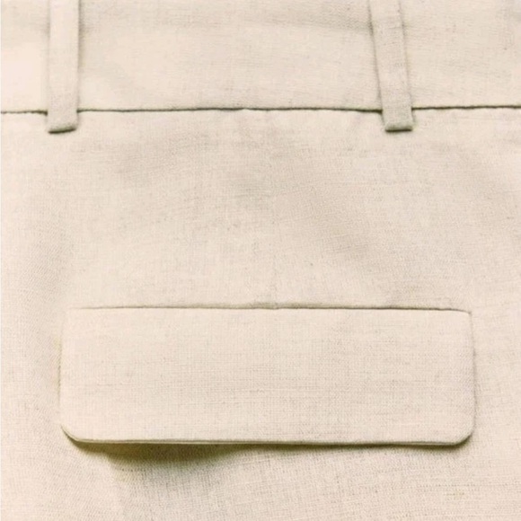 Zara Pleated High Rise Linen Blend Short Size M - Picture 9 of 11